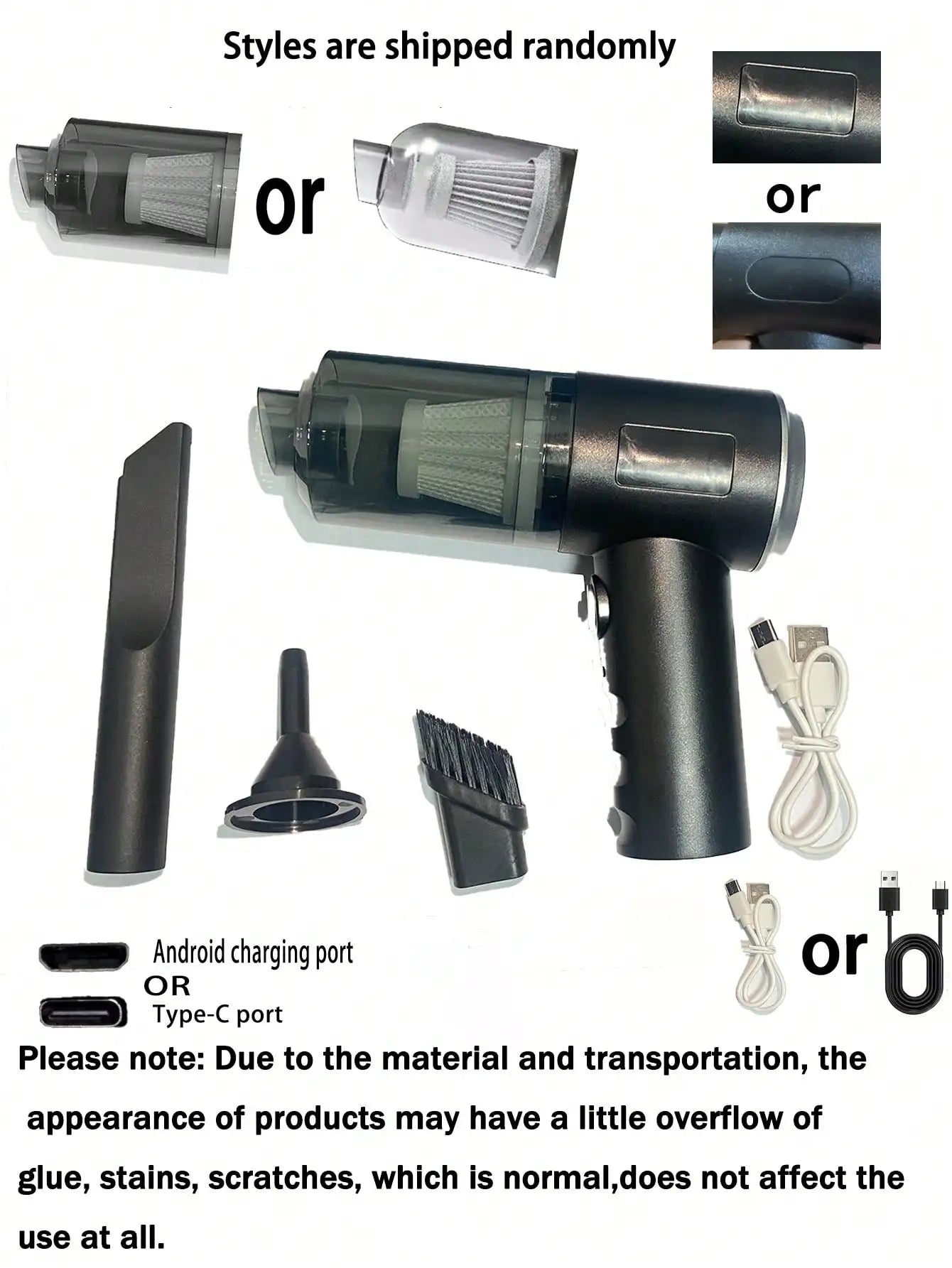 Cordless Handheld Vacuum Cleaner | Rechargeable, Multiple Nozzles for Car, Home, Pet Hair & Keyboard
