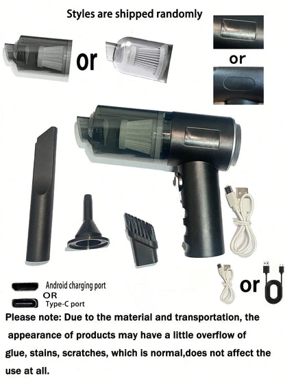 Cordless Handheld Vacuum Cleaner | Rechargeable, Multiple Nozzles for Car, Home, Pet Hair & Keyboard