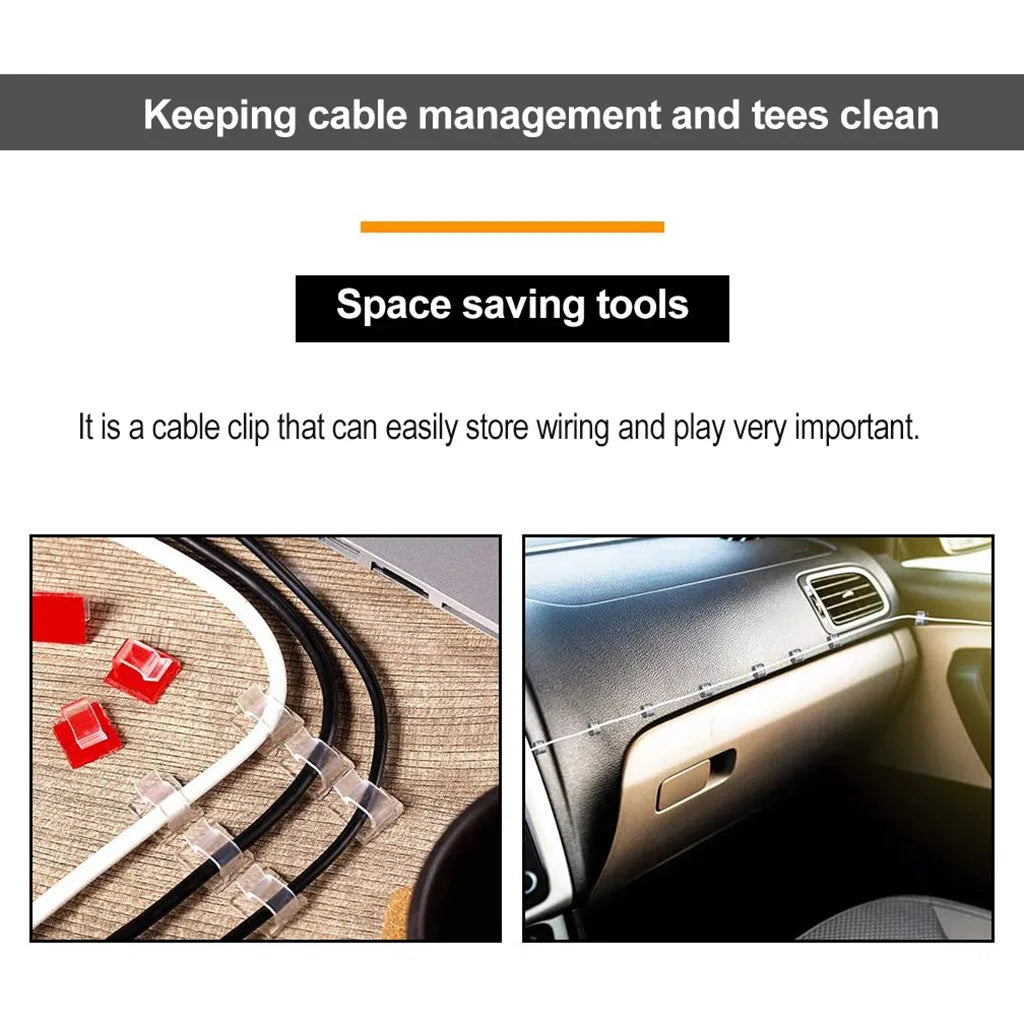 Cable Organizer Clips | Adhesive Wire Winder & USB Cable Management for Desk, Home & Office (10/20/50pcs)