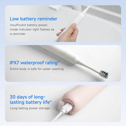 DOCOLAB MT001 Sonic Electric Toothbrush – 3-Speed Rechargeable Whitening Brush