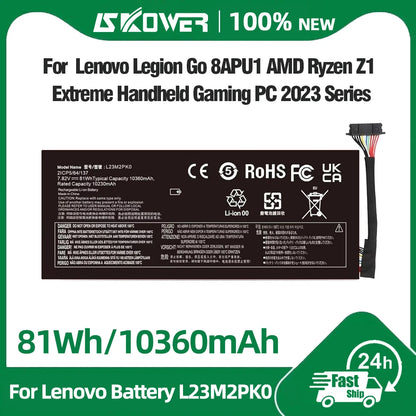Lenovo Legion Go Battery 81Wh – L23M2PK0 / L23C2PK0 / L23B2PK0 / L23L2PK0, for 8APU1 Handheld Gaming PC