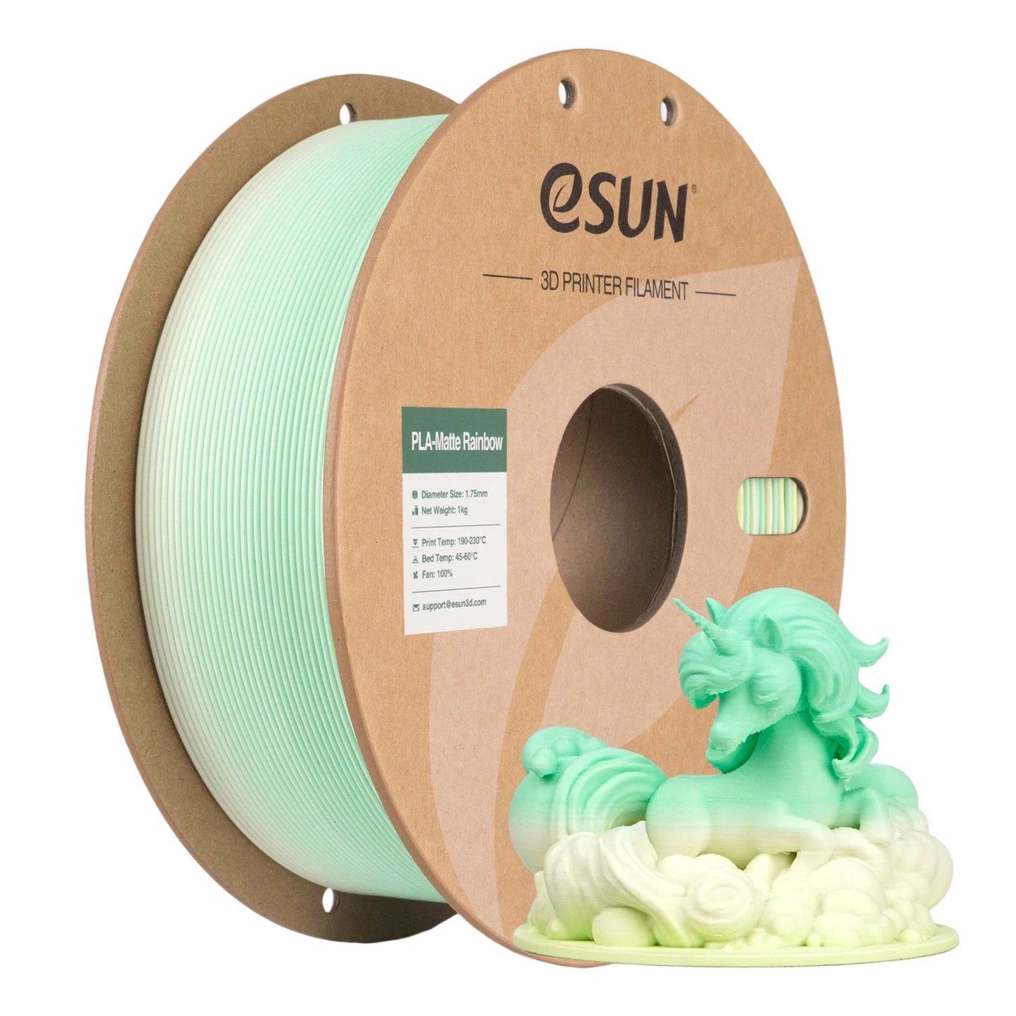 eSUN Rainbow Matte PLA Filament 1.75mm 1KG – For Bambu Lab & FDM Printers