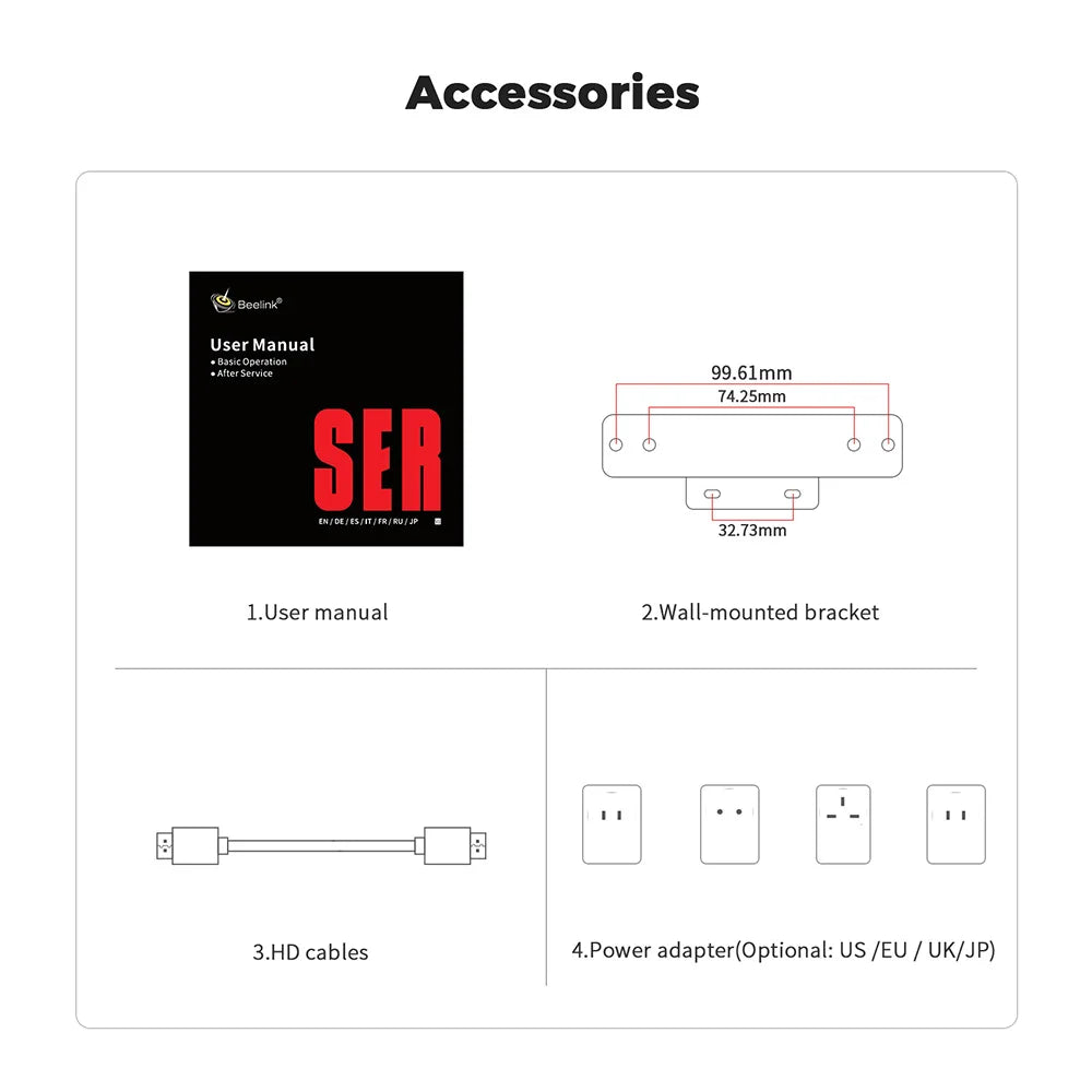 Beelink SER5 Max Mini PC – AMD Ryzen 7 6800U/7735HS, DDR5, WiFi 6, 2.5G LAN