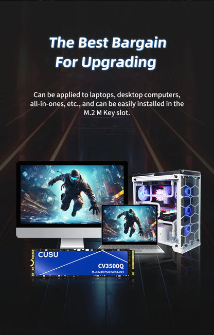 CUSU M.2 NVMe SSD | 256GB to 2TB | PCIe 3.0 | M.2 2280 | Laptop & PC Internal Solid State Drive