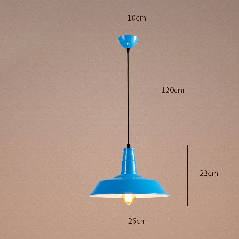 Nordic Industrial Retro Pendant Light – E27 Vintage Loft Bar Cafe Lamp