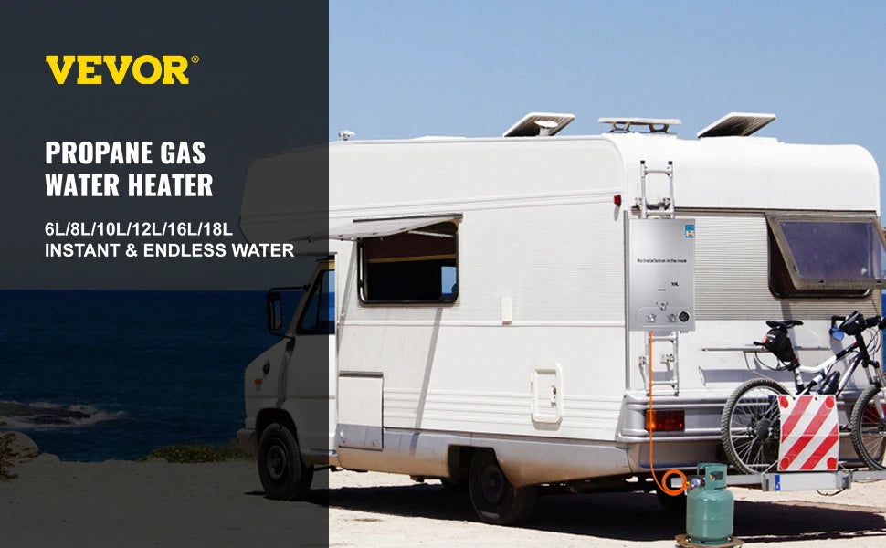 VEVOR Propane Gas Tankless Water Heater 6L–18L – Outdoor & Camping