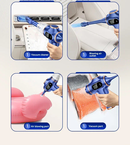 XMSJ Cordless Handheld Vacuum Cleaner – Wet & Dry, 120W, LCD, 2H Battery, Home & Car