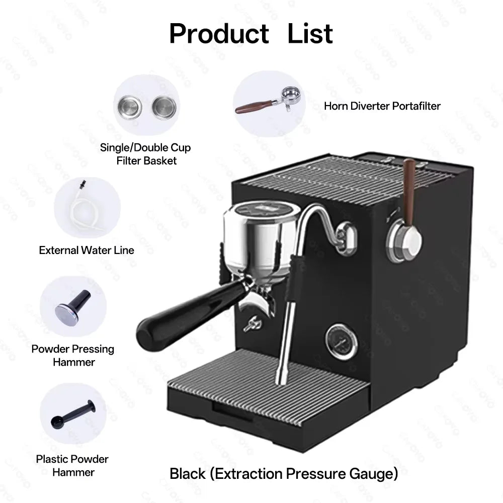 CAFOVO E120 Semi-Automatic Espresso Machine | 20 Bar | Steam Wand | EU 220V