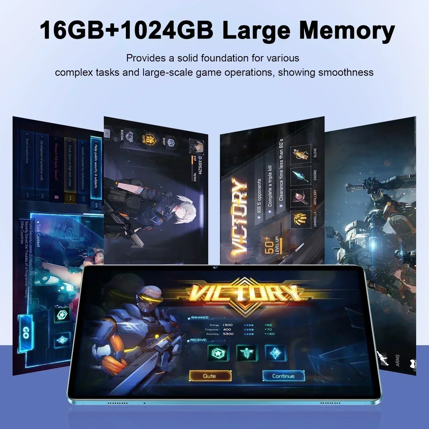 Pad 8 Pro Tablet 10.1" – Android 13, Snapdragon 8 Gen 2, 16GB RAM, 1024GB, 5G, 10000mAh