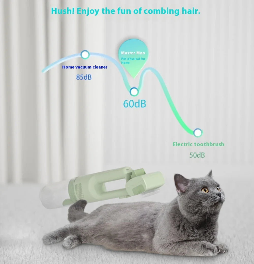 LISI Pet Grooming Vacuum Kit – 5 Brushes, 0.3L Dust Cup, HEPA Filter, 70W, Cat & Dog