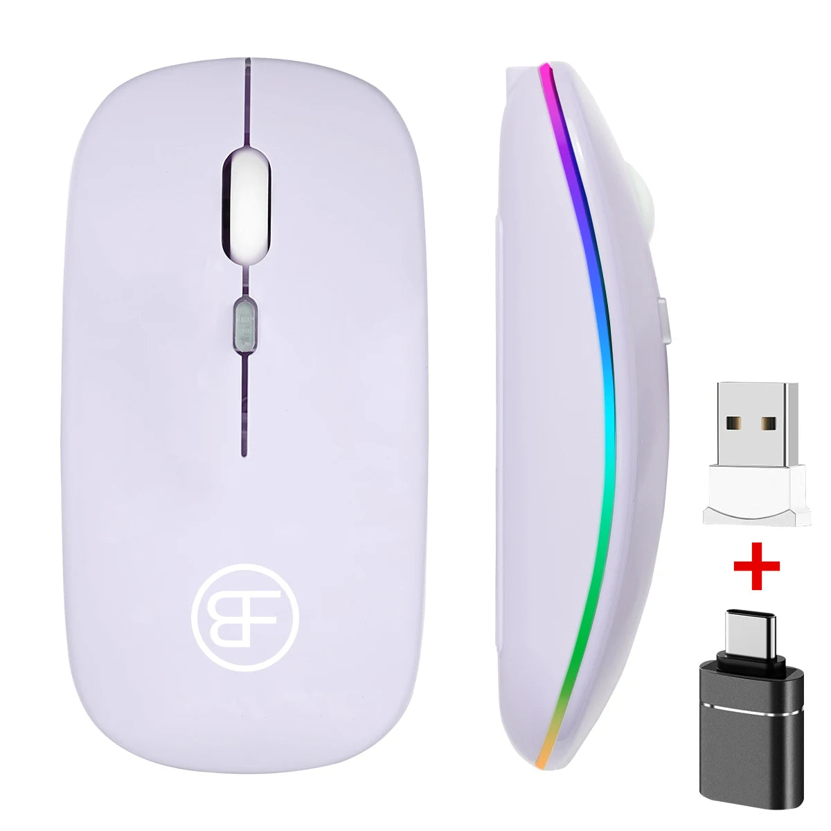 BalanceFit RGB Wireless Gaming Mouse – Rechargeable, LED Backlit, Ergonomic, 1600 DPI, for Laptop & PC