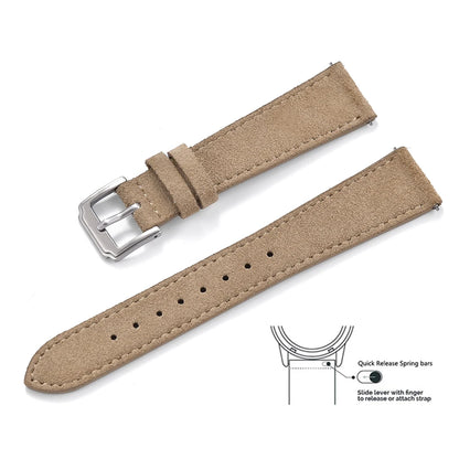 Vintage Suede Leather Watch Band – Quick Release 18/19/20/22mm for Men & Women