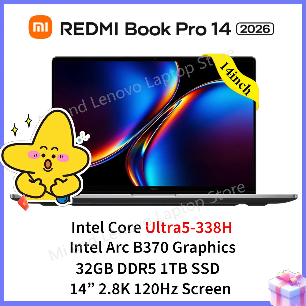 Xiaomi Redmi Book Pro 14 2026 – Intel Ultra 5-338H/Ultra X7-358H, 32GB, 2.8K 120Hz