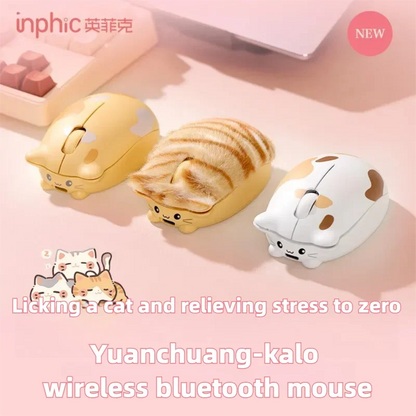 INPHIC Kalo Cute Cat Bluetooth Wireless Mouse – Silent, 2400 DPI, Rechargeable, for PC & iPad