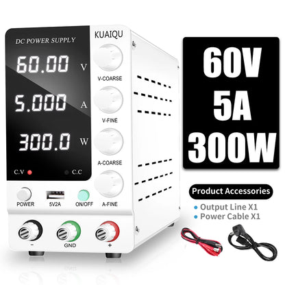 KUAIQU Adjustable DC Lab Bench Power Supply (30V–120V)