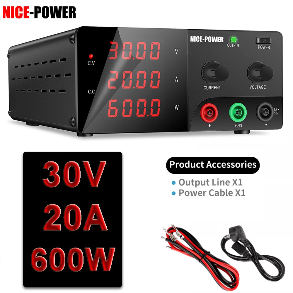 KUAIQU Adjustable DC Lab Bench Power Supply (30V–120V)