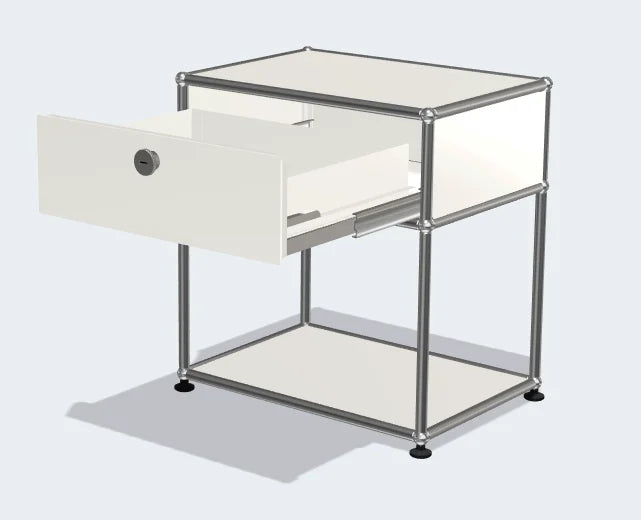 Stainless steel metal nightstands with storage cabinets, modern bedroom furniture, R.E.D. Shopping home bedroom nightstands