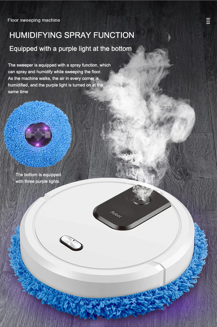 R.E.D. Shopping smart sweeping and mop robot with humidifying spray cleaning hardwood and tile floors automatically.