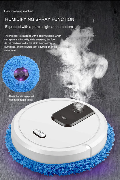 R.E.D. Shopping smart sweeping and mop robot with humidifying spray cleaning hardwood and tile floors automatically.