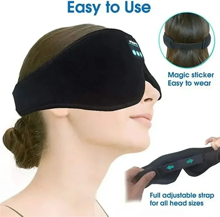 3D Eye Mask Bluetooth 5.0 Sleep Headphones – Built-in HD Speaker for Travel & Sleep