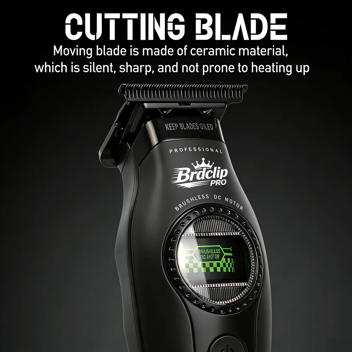 Professional Barber Hair Clipper – 5-Speed, 8000RPM, Brushless Motor, Detachable Blade