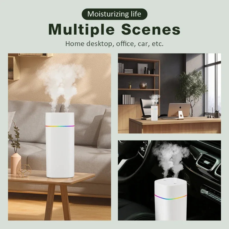 Air Humidifier Double Spray – Aromatherapy, Colorful LED, Heavy Fog, Mute