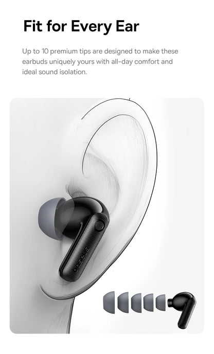 Baseus EP10 Pro ANC TWS Earbuds – 50dB, LDAC, Bluetooth 6.0, 6 Mics, Hi-Res, IP55
