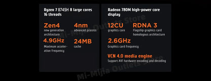 Lenovo Xiaoxin Pro 14 2024 – AMD Ryzen 7 8745H, 24GB DDR5, 1/2TB SSD, 14" 2.8K 120Hz, Windows 11