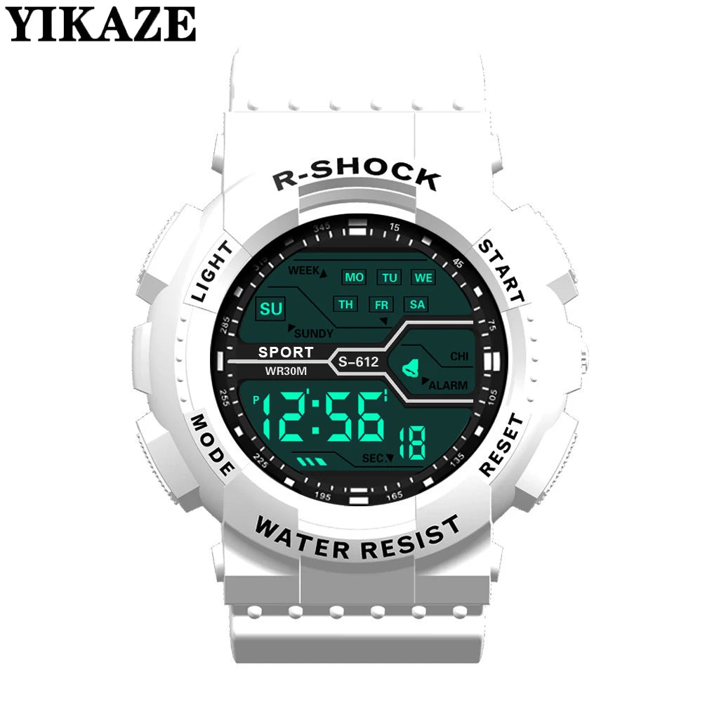 Men's Military Digital LED Sport Watch – Large Screen, Waterproof, Luminous Outdoor Wristwatch