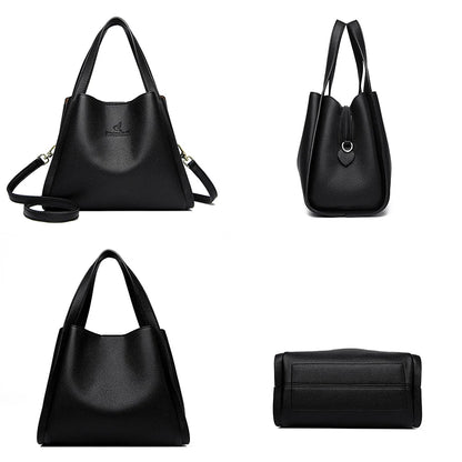 Soft PU Leather Tote Bag - Large Capacity Women's Shoulder Handbag