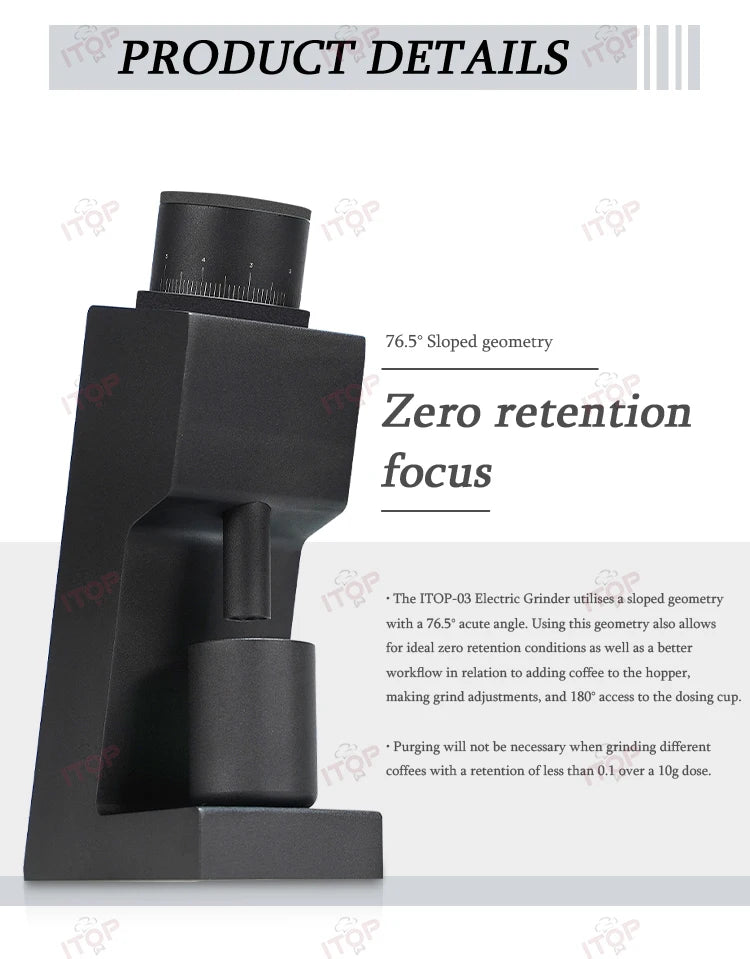 ITOP Electric Coffee Grinder | 64mm Flat Burr | 40 Settings | EU 220V