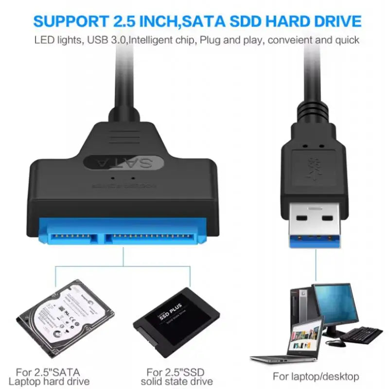 SATA to USB 3.0 / USB-C Cable – 2.5" HDD & SSD Adapter