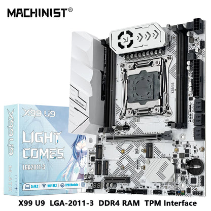 MACHINIST X99 U9 Motherboard – LGA2011-3, DDR4, 3x NVMe M.2, White Armor