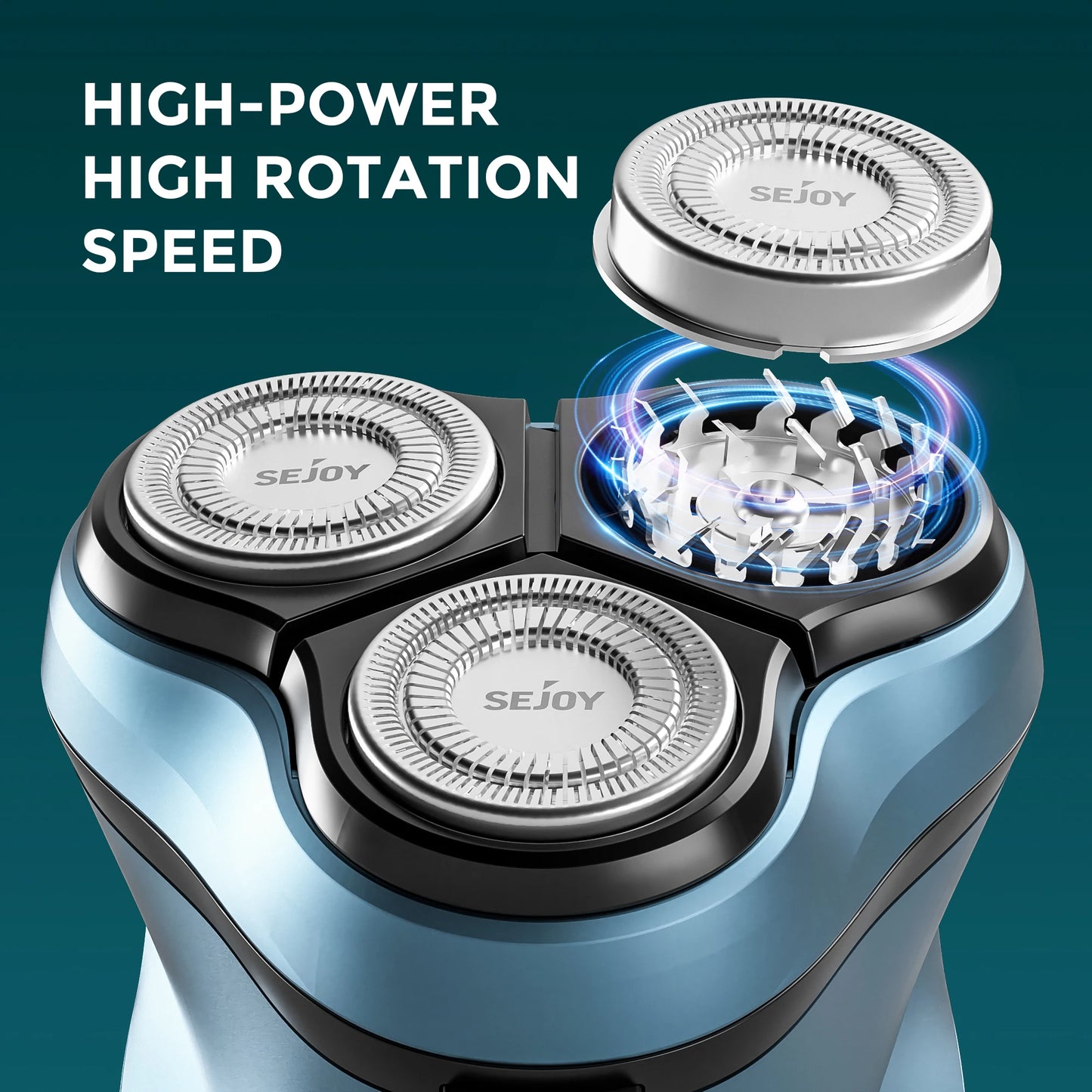 Sejoy 3D Floating Electric Shaver for Men – Triple Blade, Wet/Dry, 85min, Fast Charge