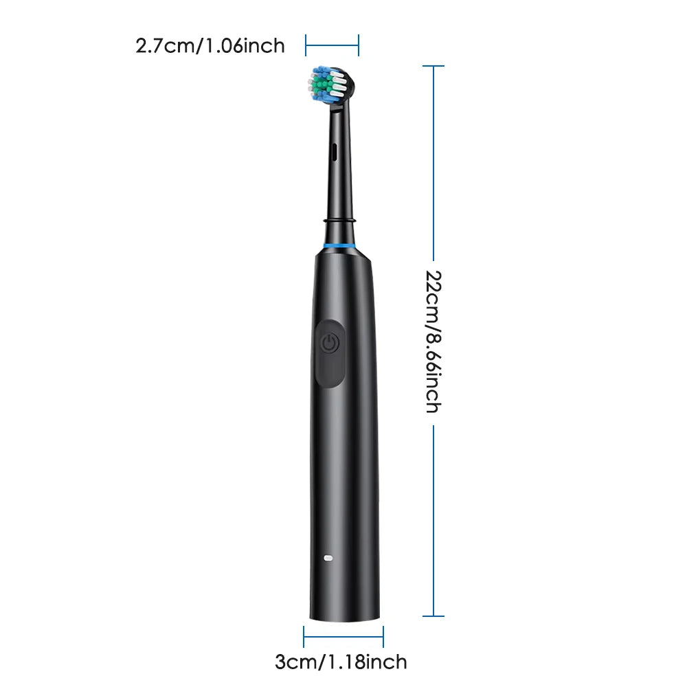 Smart Rotating Electric Toothbrush – 5 Modes, 4 Replacement Heads, Timer, Teeth Whitening, Rechargeable