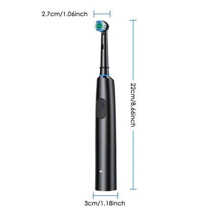 Smart Rotating Electric Toothbrush – 5 Modes, 4 Replacement Heads, Timer, Teeth Whitening, Rechargeable