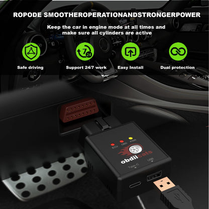 OBD2 Fuel Saving Chip Tuning Box | 2-in-1 Fast Charger & Power Booster for Petrol & Diesel Cars