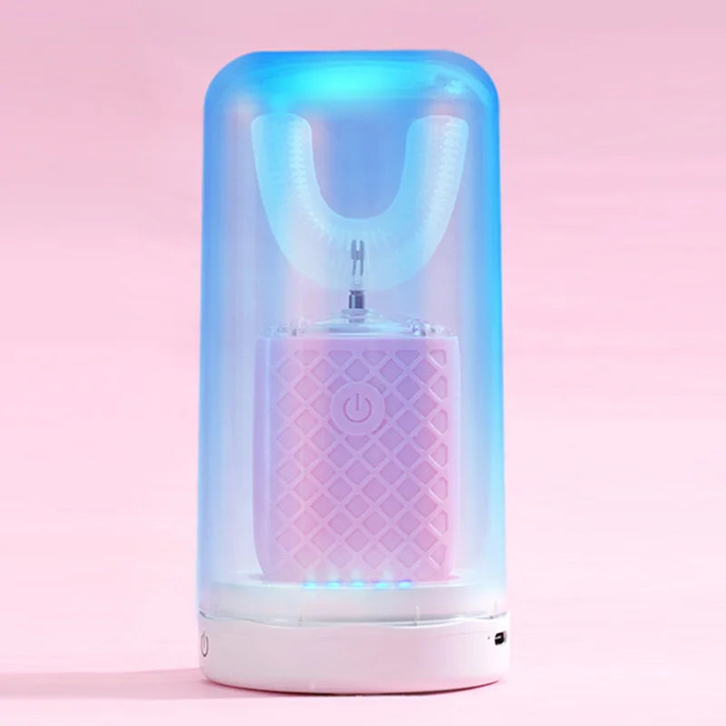 360° U-Type Electric Toothbrush – Adults & Kids, USB Charging, Teeth Whitening