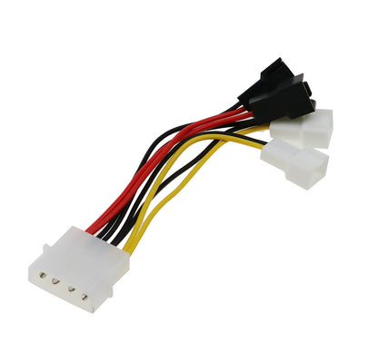 2pc 4-Pin Molex to 3-Pin Fan Power Adapter Cable — 12V CPU & PC Case Fan
