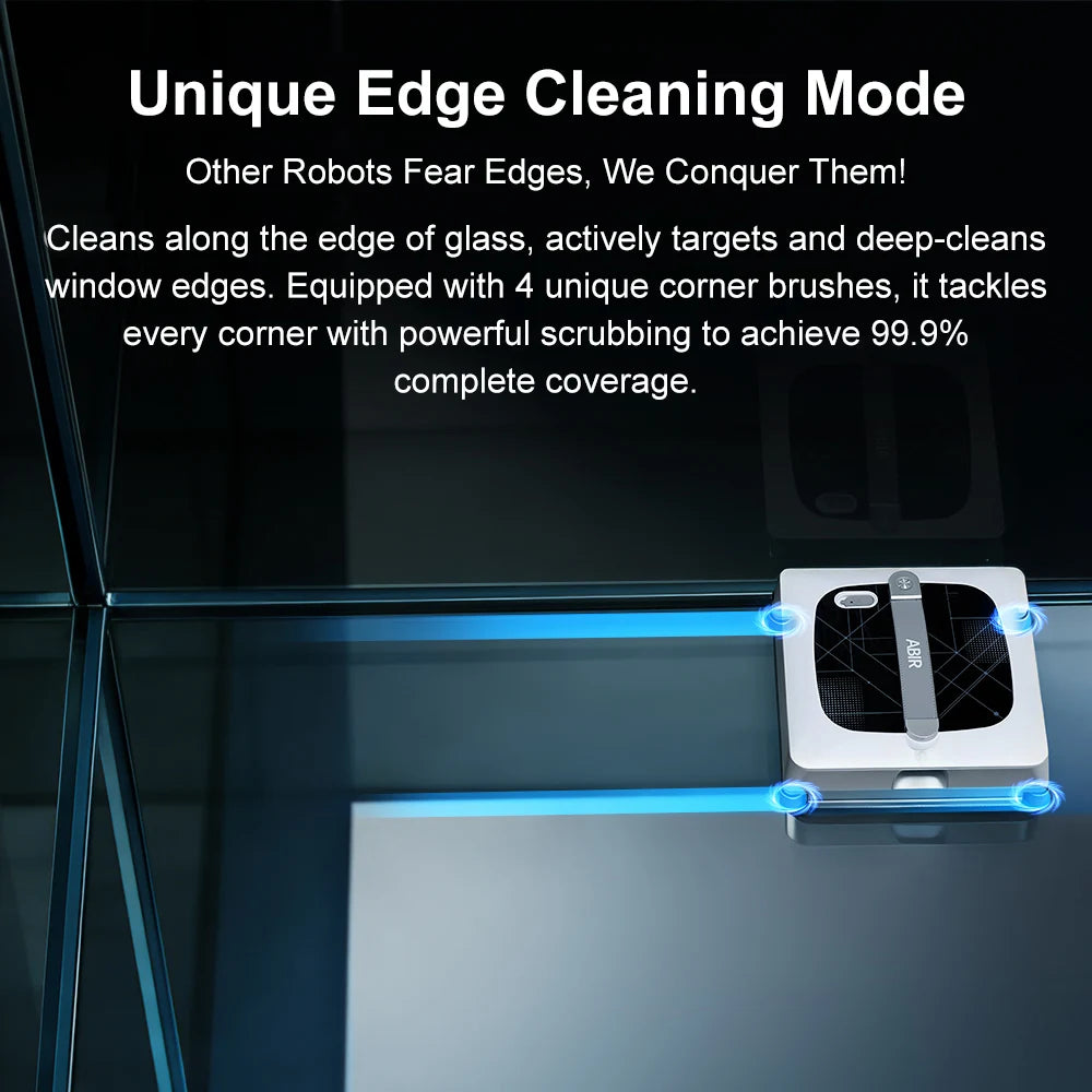 ABIR WD10 Window Cleaning Robot – Dual Roller Brushes, 10000Pa Suction, 6-Way Water Spray & Remote