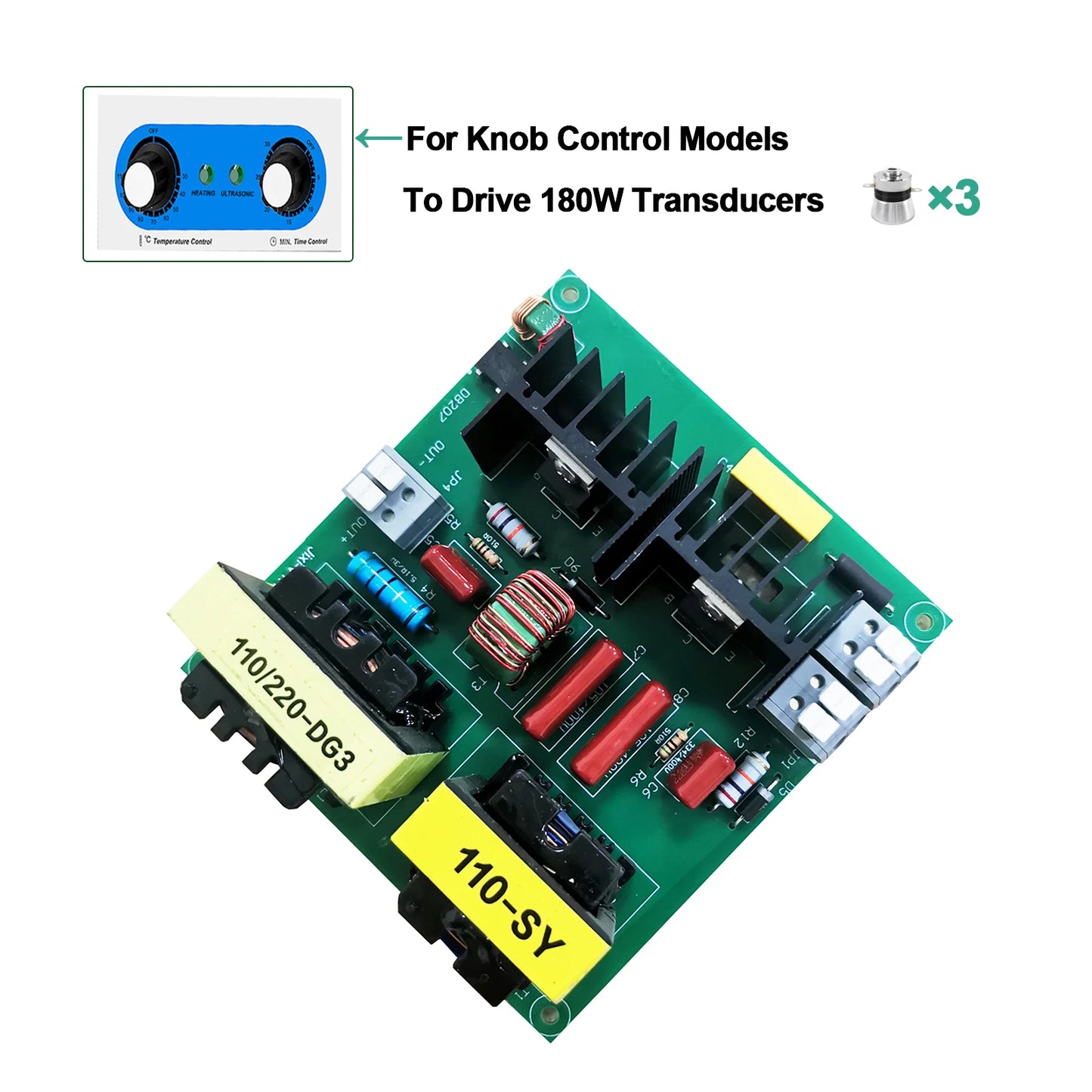 40kHz Ultrasonic Generator PCB Board 60W–180W – Mechanical & Digital Driver for Ultrasonic Cleaner 110V/220V
