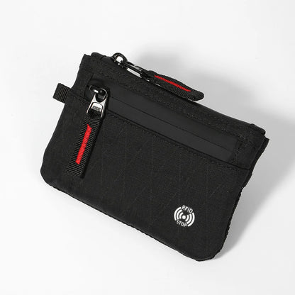 RFID Blocking Nylon Card Holder with Carabiner & Coin Purse