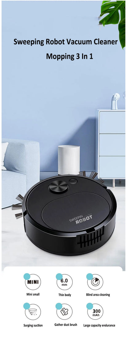 R.E.D. Shopping 3-in-1 smart robot vacuum cleaner with mopping, wireless sweeping, 1500Pa for home and office cleaning.