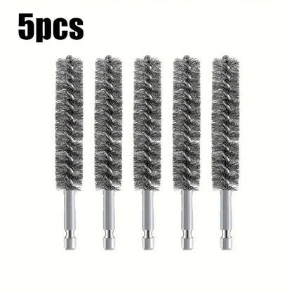 5-Piece Hexagonal Steel Wire Brush Set for Electric Drill – Stainless Steel