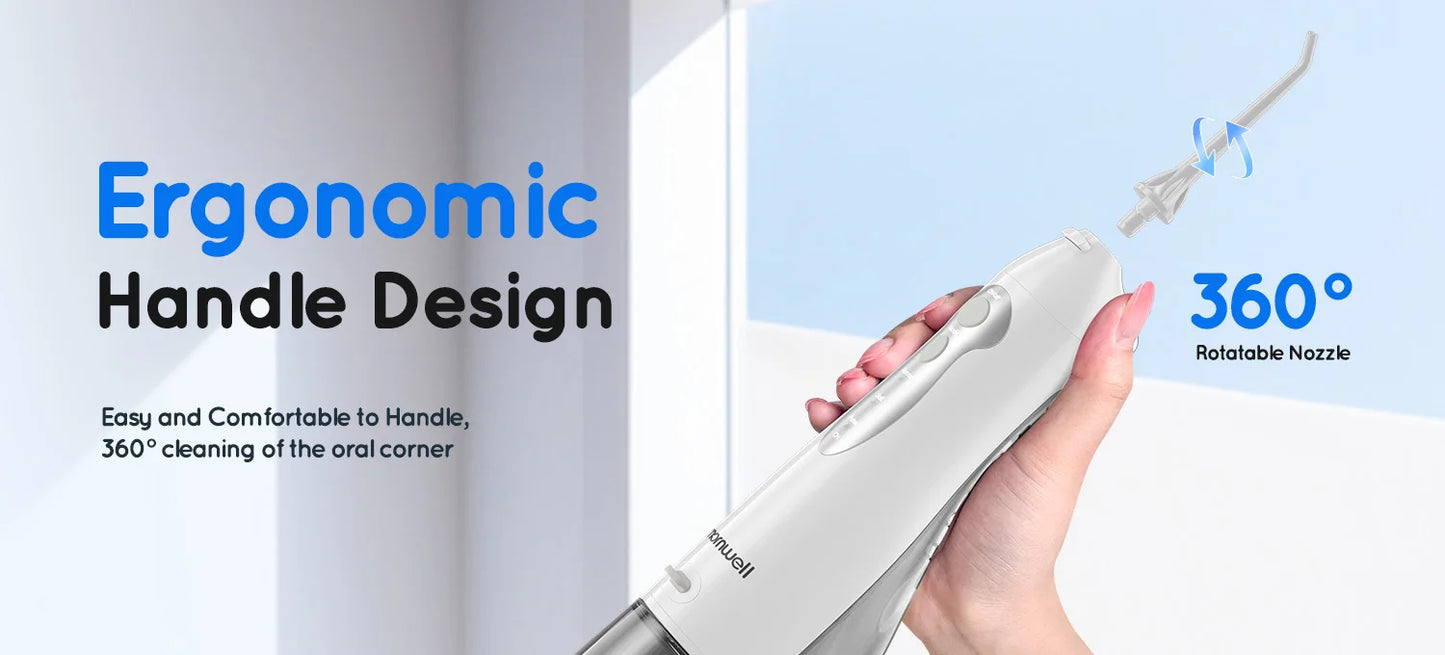 Mornwell D52 Portable Water Flosser + X3 Electric Toothbrush Combo – 4 Modes, 300ml Tank, Rechargeable, Travel-Ready