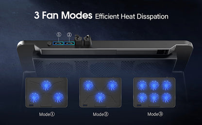 Coolcold Laptop Cooling Pad 15.6"-17.3" – 6 Fans, 7 Height Levels