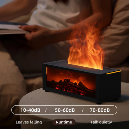 Fireplace Aroma Diffuser & Air Humidifier — Colorful Flame Effect, Timer, Remote Control, Home & Office