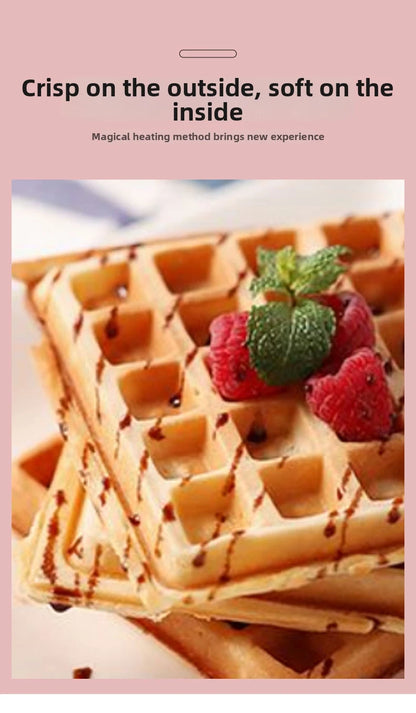 Mini Electric Waffle Maker – Double-Sided Heating, Sandwich & Breakfast Maker | Round & Heart Shape | US/EU/UK