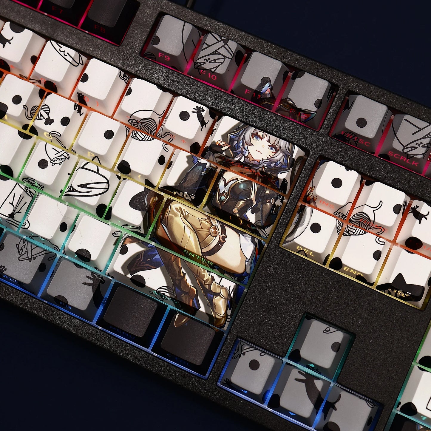 Honkai Star Rail Cipher PBT Keycaps – 108 Keys, Dye-Sub, Backlit, 61/87/104/108 Layout