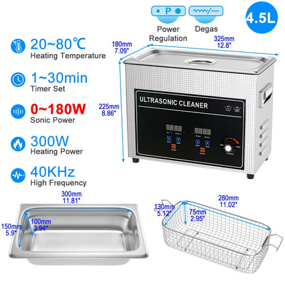 CHAOJIE UP Ultrasonic Cleaning Machine | 22L / 30L | 480–840W | CE RoHS | EU Plug